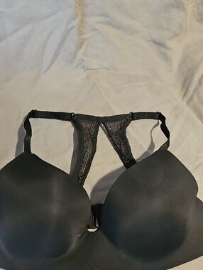 Victoria's Secret Black Lace Racerback No-wire Bra Sz 32DD